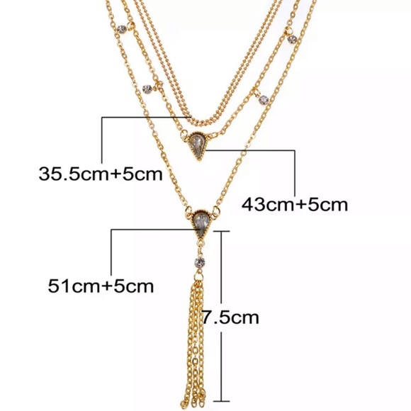 {Rowan} dainty gold layered crystal bling necklace - Picture 3 of 6